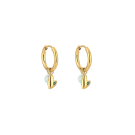 Oorbellen stainless steel goud met hartje