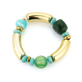 Kralen armband kleurrijk groen tubes