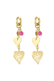 Oorbellen hearts pink