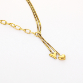 Ketting y vorm harten goud