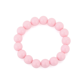 Kralen armband elastiek roze