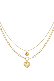 Dubbele ketting met hartjes
