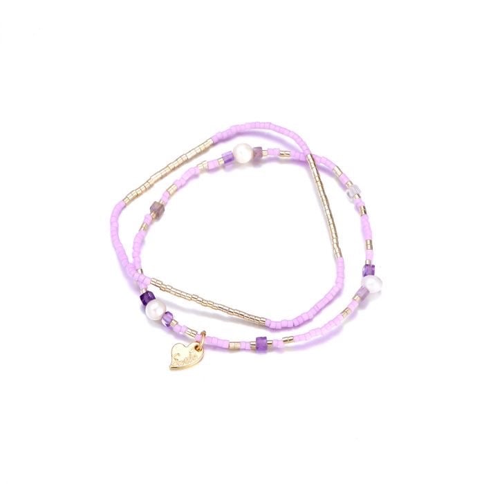 Armbandenset kralen paars