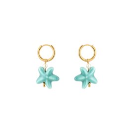 Oorbellen starry pretty turquoise
