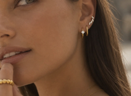 Earparty voor 3 gaatjes zilver en goud stainless steel