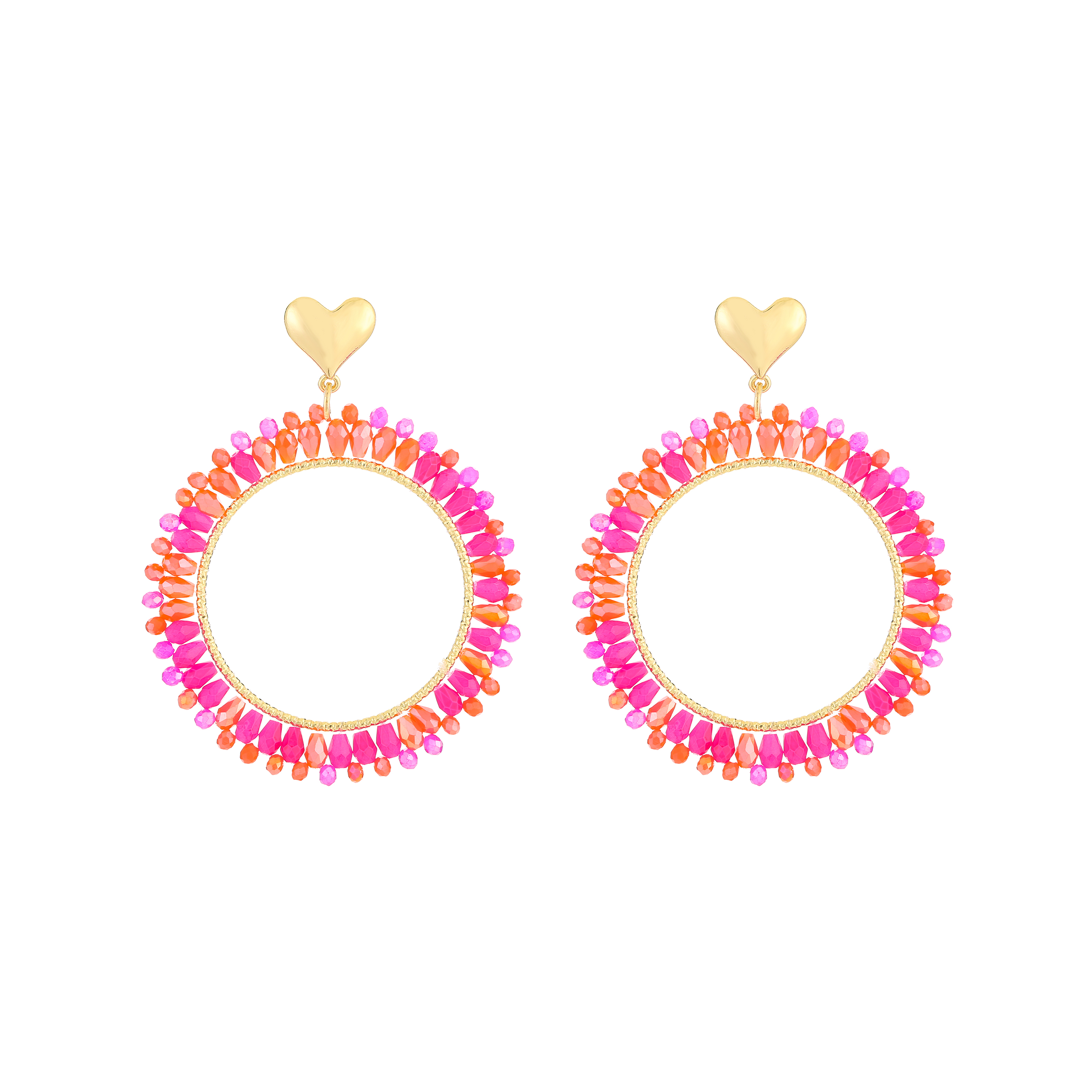 Summer oorbellen roze mix
