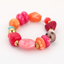 Kralen armband kleurrijk multi roze