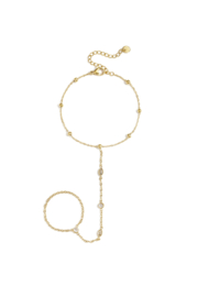 Hand ketting armband steentjes goud stainless steel