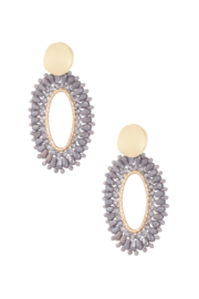 Oval statement earrings grijs