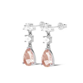 Champagne druppel oorknopjes - echt zilver