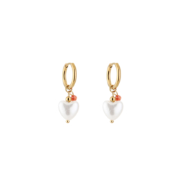 Oorbellen pearl hartje