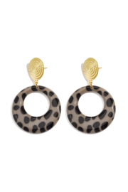 Statement oorbellen panter achtige look rond