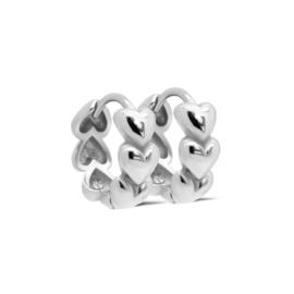 Hartjes hoops 12 mm- echt zilver