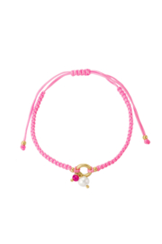 Gevlochten armband roze