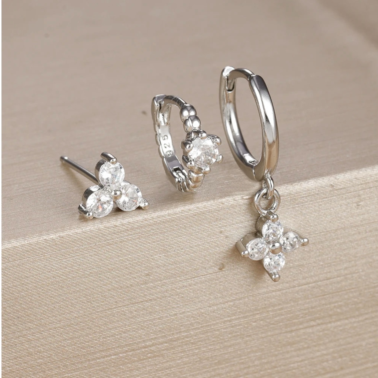Earparty voor 3 gaatjes pretty zilver