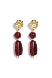 Statement oorbellen bordeaux