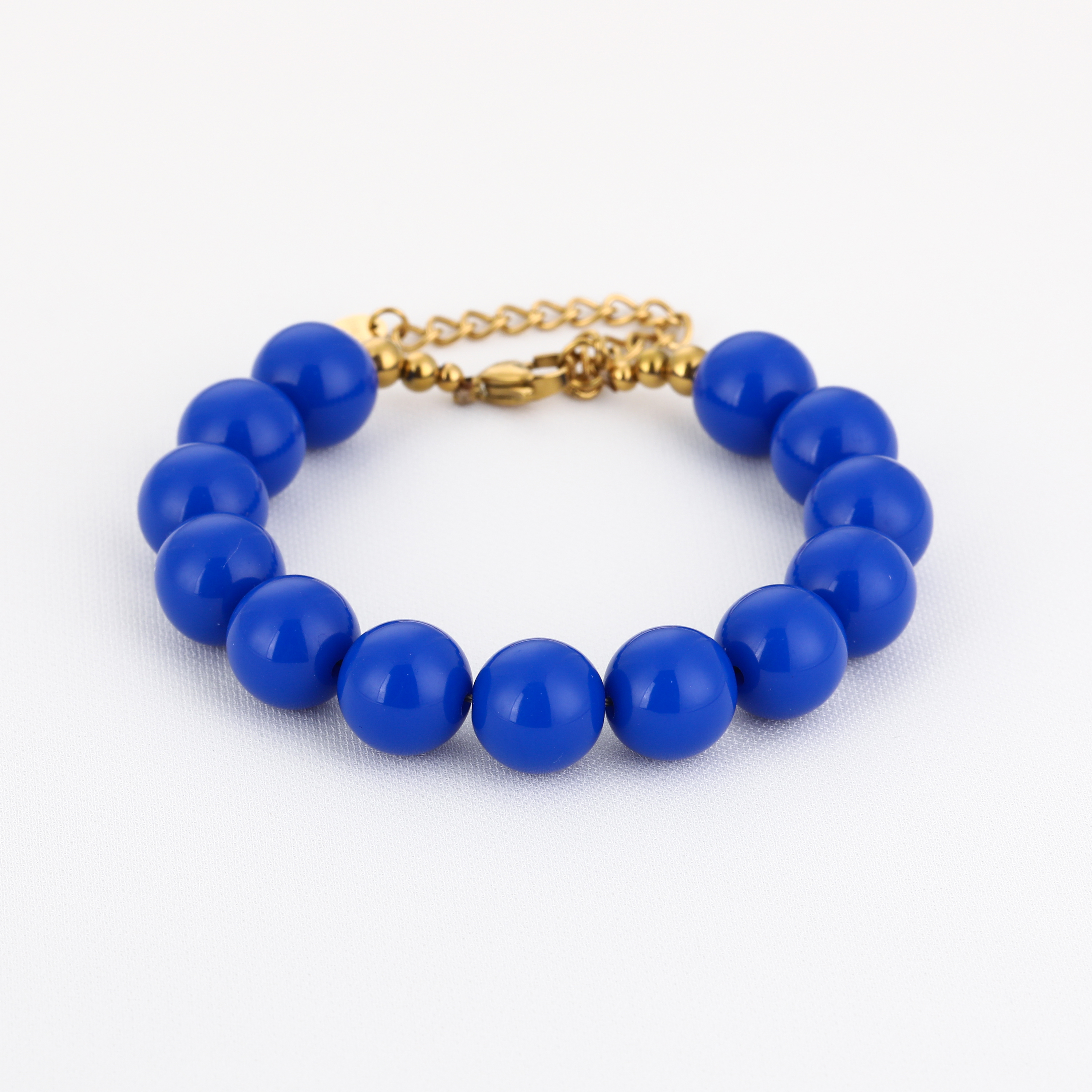 Grote kralen armband kobalt