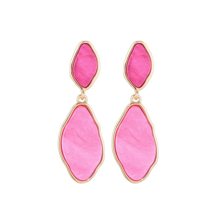 Statement oorbellen roze love