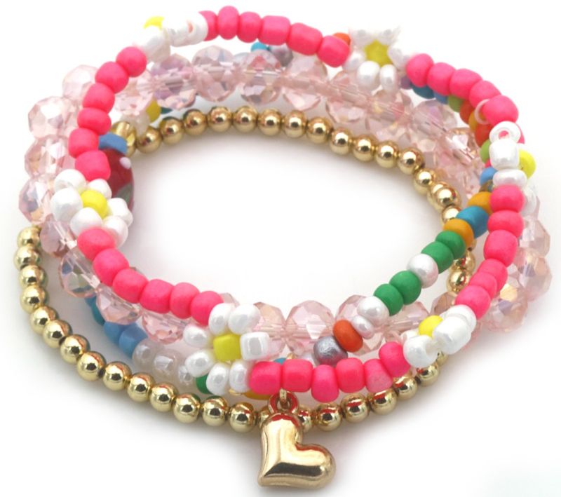 Armbandenset kralen hartje