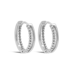 Oorbellen oorringen 2 in 1 effect - echt zilver