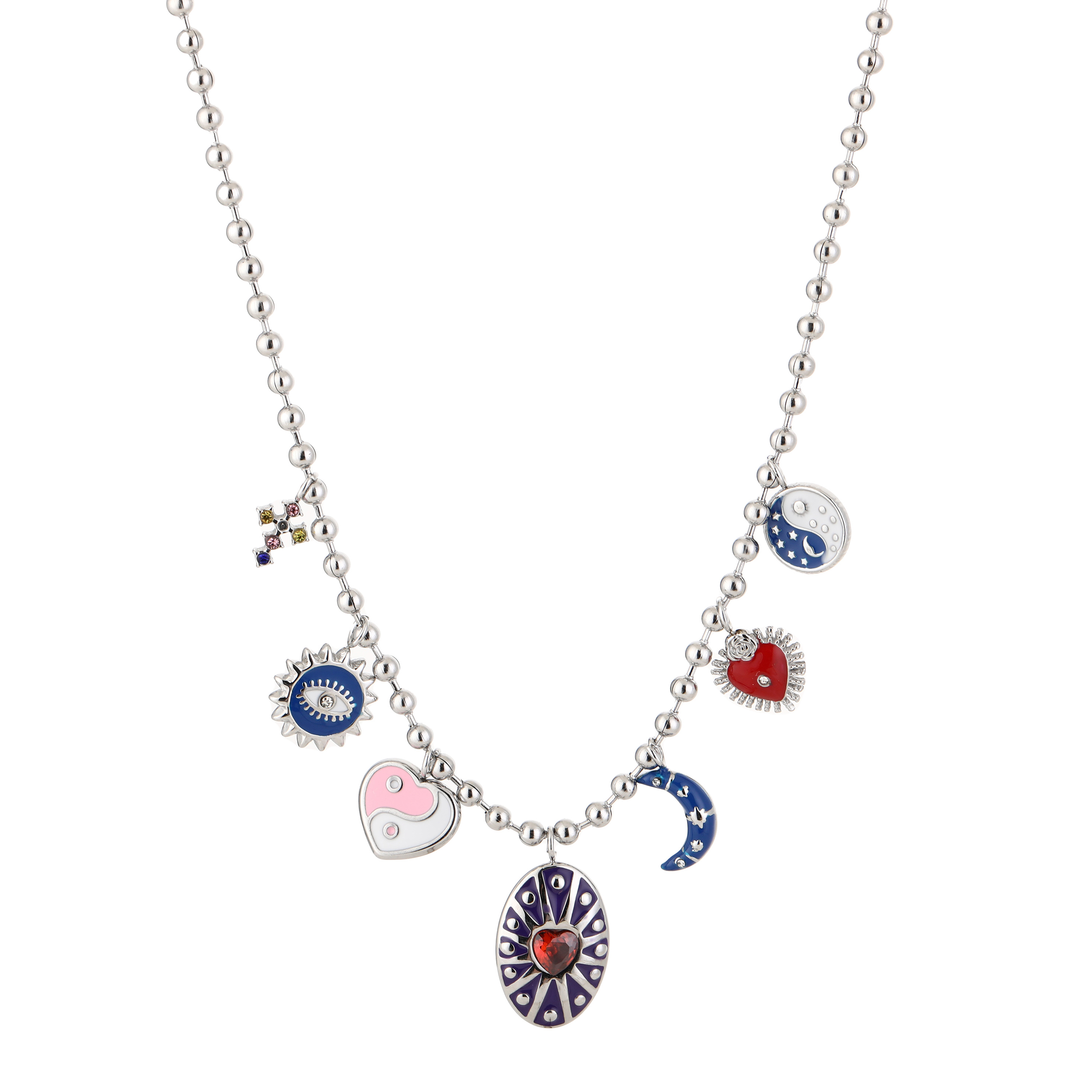 Bedelketting zilver galaxy