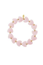 Kralenarmband hartjes kralen lichtroze