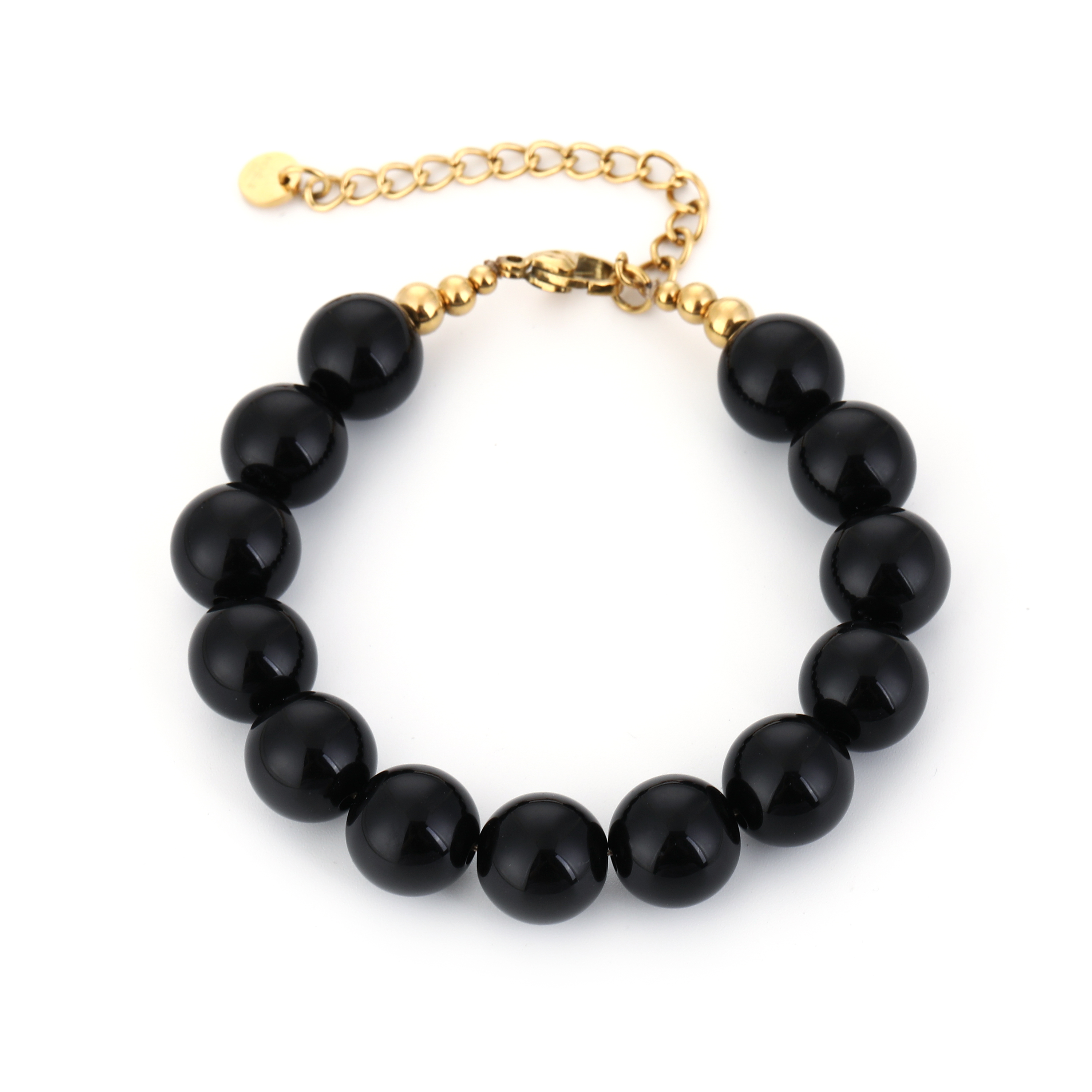 Grote kralen armband zwart