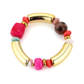 Kralen armband kleurrijk multi tubes