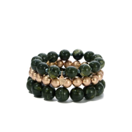 Grote kralen armbanden set groen