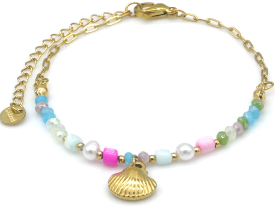 Kralenarmband rainbow schelp