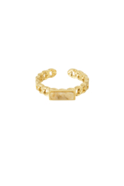 Stone square ring