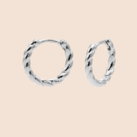 Twisted 12MM- echt zilveren oorringen