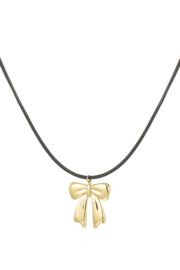 Zwarte touw ketting strik