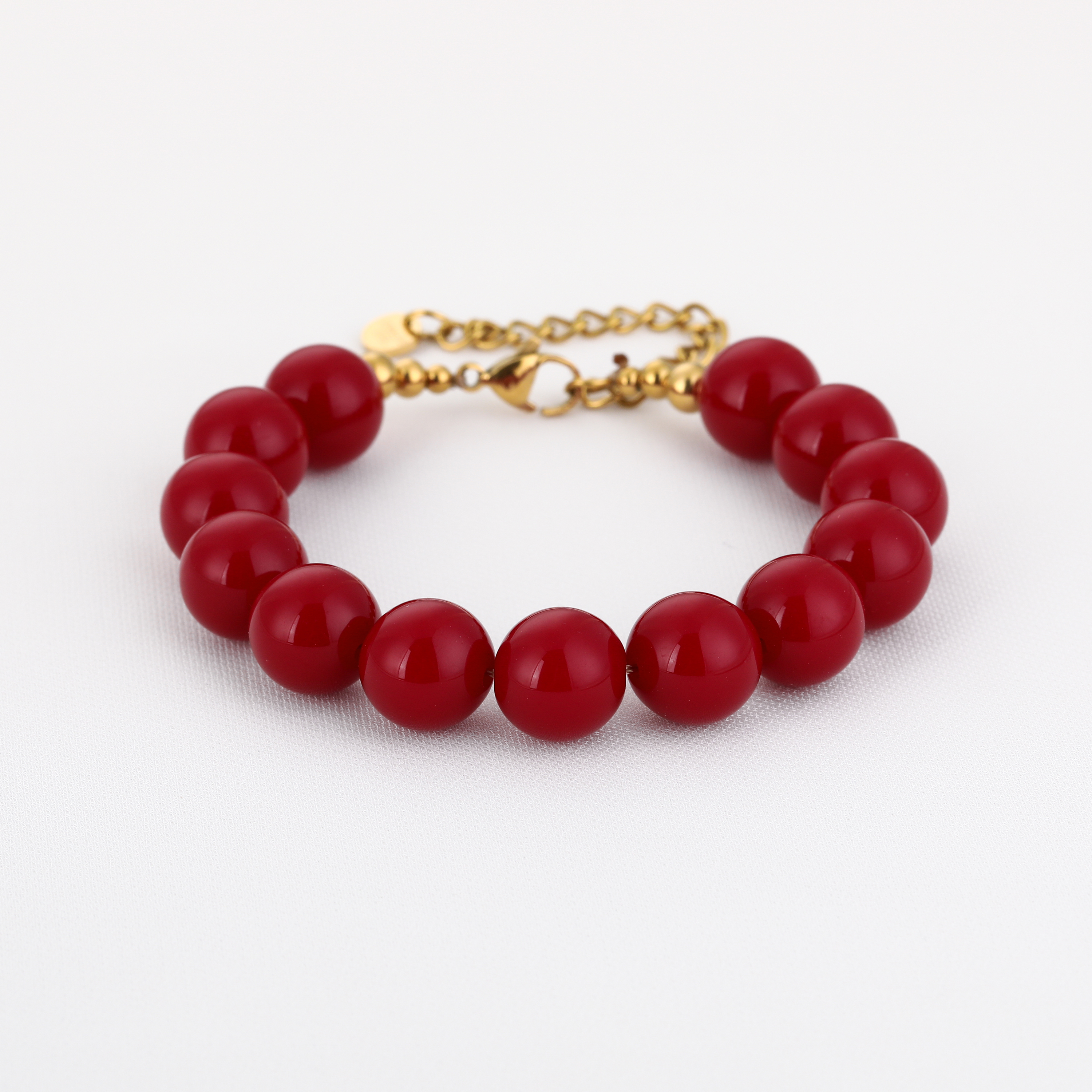 Grote kralen armband deep red