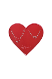 Dubbele kettingen set connected hearts moederdag cadeau