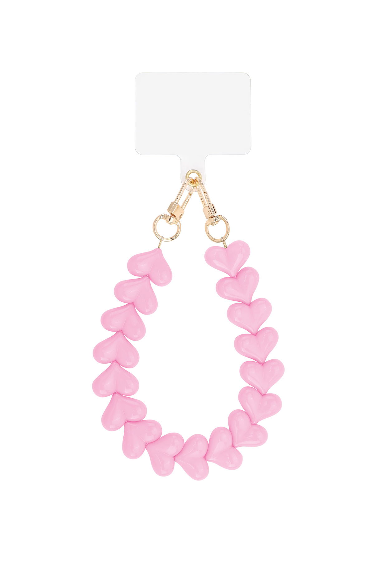 Telefoonkoord hartjes roze