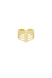 Ring met meerdere lagen en steentjes