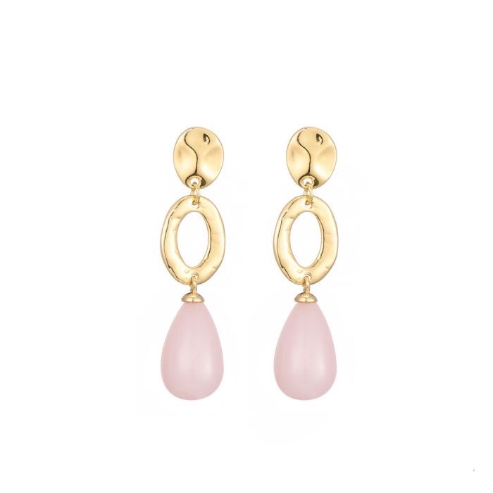 Statement oorbellen love roze