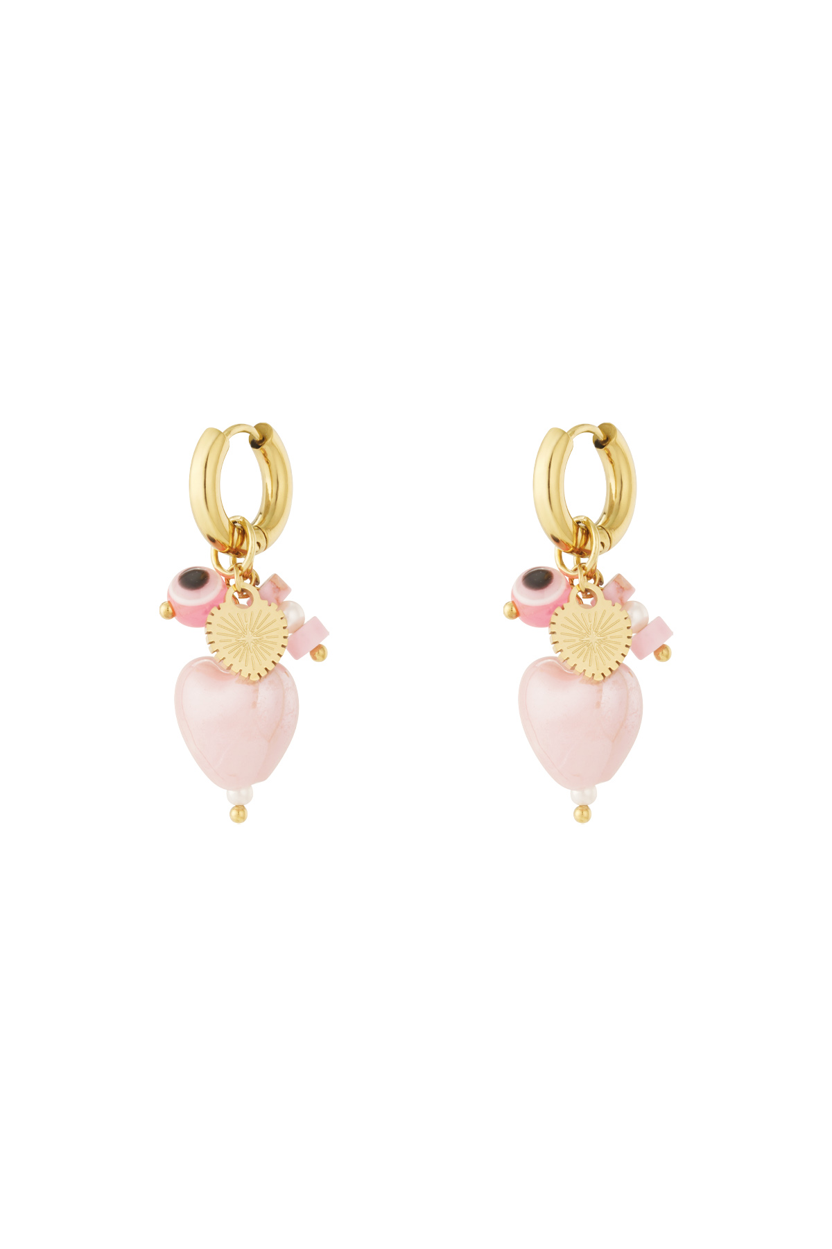 Oorbellen charms roze
