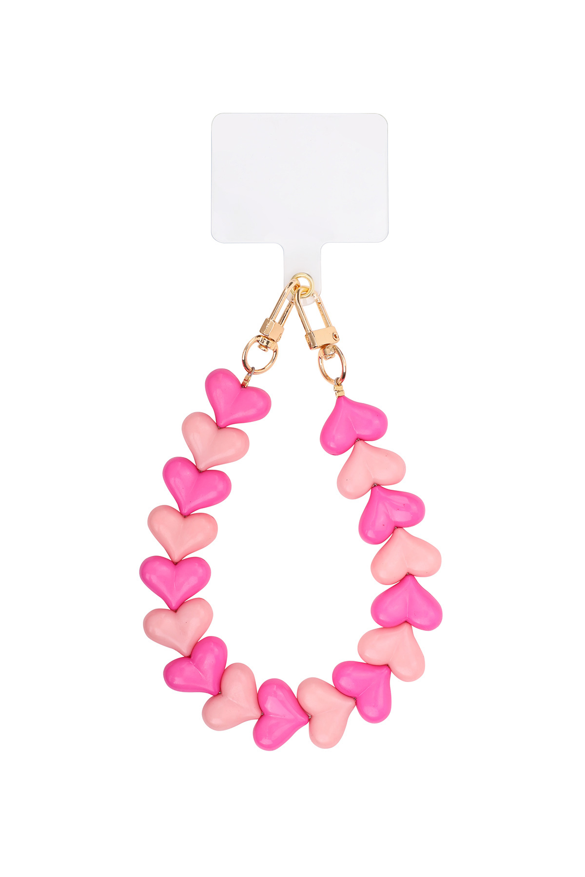 Telefoonkoord hartjes roze mix