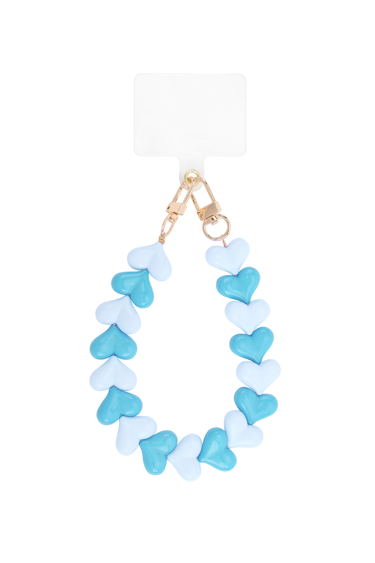 Telefoonkoord hartjes blauw mix