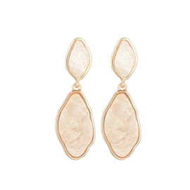 Statement oorbellen beige love
