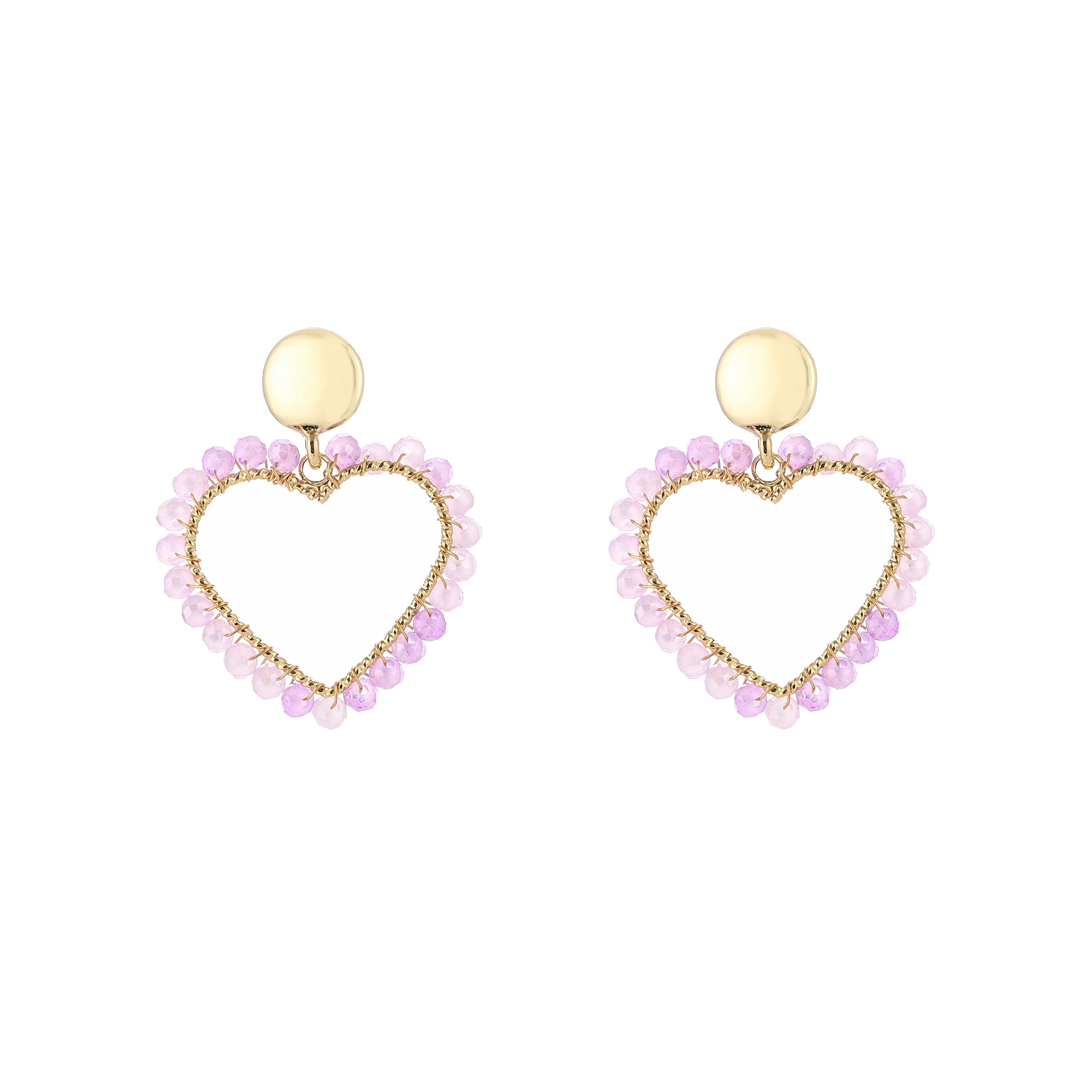 Summer hearts oorbellen kralen mix
