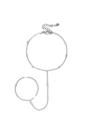 Hand chain armband steentjes in zilver en goud stainless steel