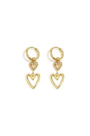 Stainless steel oorbellen zilver en goud met open hart