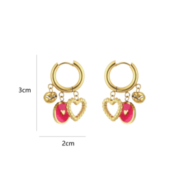 Oorbellen charms roze