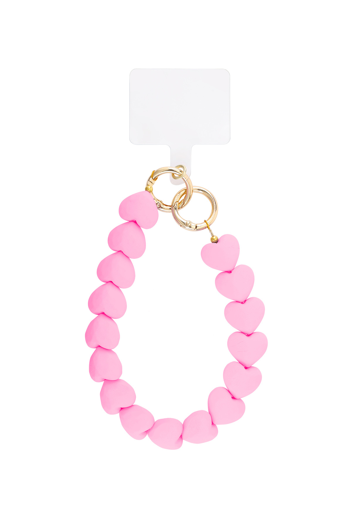 Telefoonkoord hartjes roze