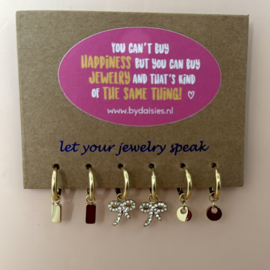 Earcandy set charms - earparty 3 gaatjes