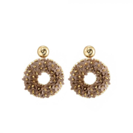 Statement oorbellen bruin goud