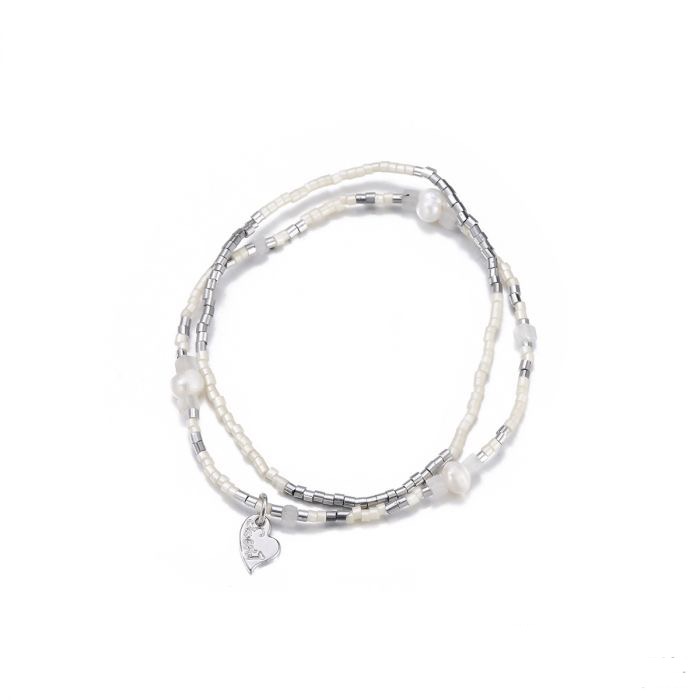 Armbandenset kralen zilver